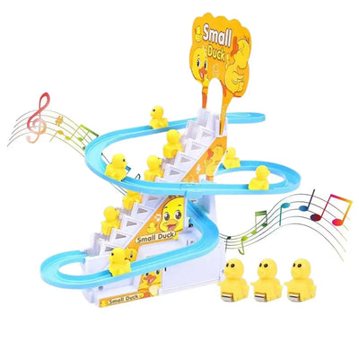 Tren Eléctrico de Patitos con Escalera | Pista Automática con Música y Movimiento
