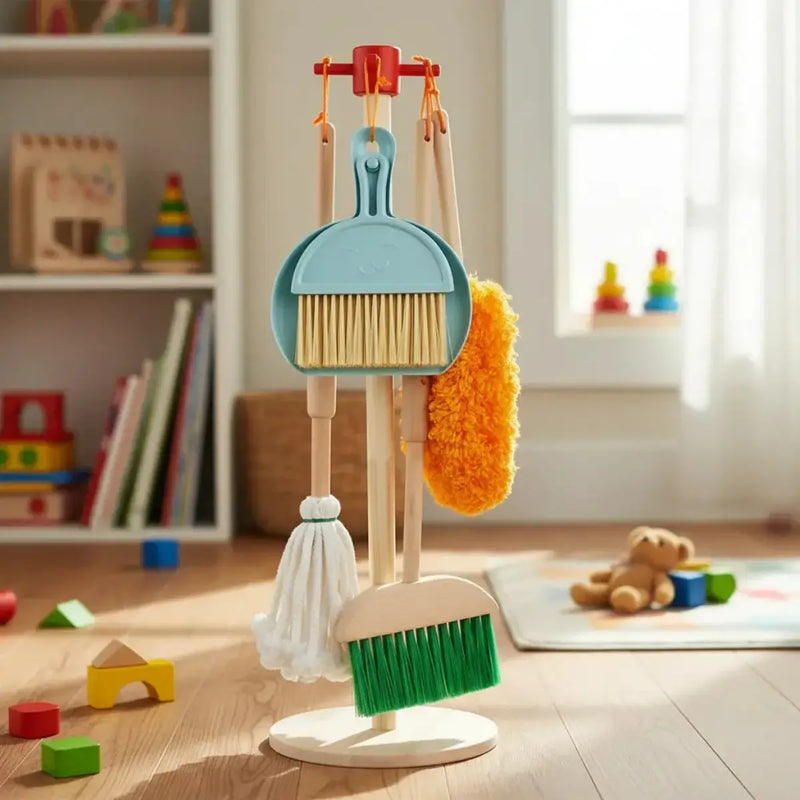 Set de Limpieza Infantil de Madera | Juego de Aseo y Orden para Niños y Niñas