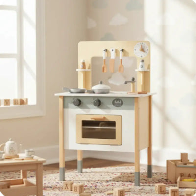 Cocinita de Madera para Niños con Accesorios | Juego de Cocina Didáctico Infantil