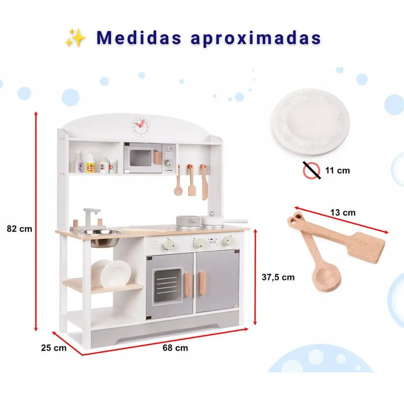Cocinita Infantil de Madera con Horno y Accesorios | Juego Didáctico para niños