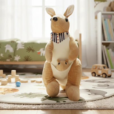 Peluche Canguro con Cría | Juguete Suave y Tierno para Niños