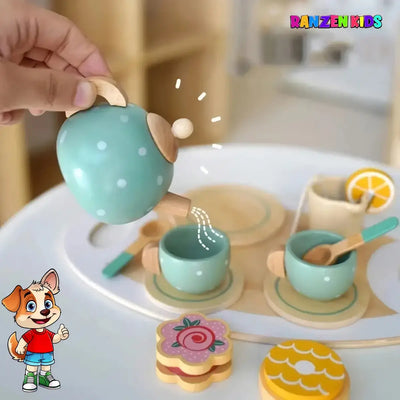Juego De Té De Madera Infantl 15pcs Juguete Didáctico