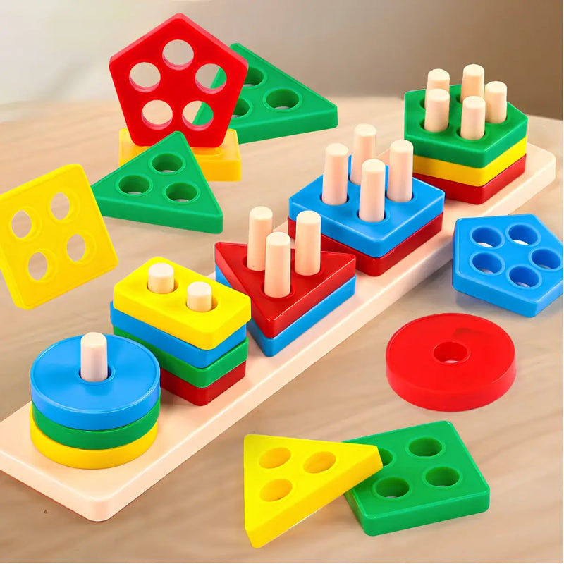 Puzzle Montessori de Encastre y Formas | Juguete Educativo de Clasificación para Bebés y Niños