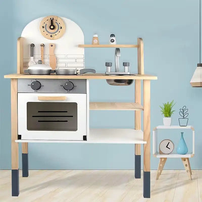 Cocina Infantil de Madera Blanca con Accesorios