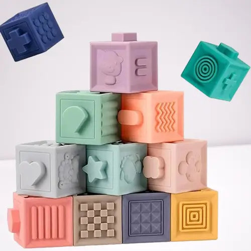 Cubos Sensoriales de Silicona x 9