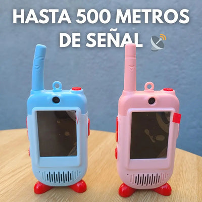 Walkie Talkie con Cámara, Pantalla y Chat - Señal a 500 Metros