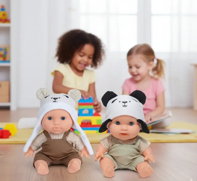 Muñeca Bebé con Gorrito Animalito