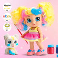 Muñeca Coloreable + Perrito + Pinturas Temperas - imagen 10