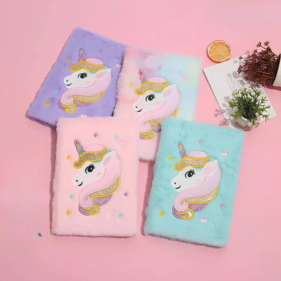 Libreta Unicornio Plush A5 para Niñas | Cuaderno Peluche Suave y Creativo
