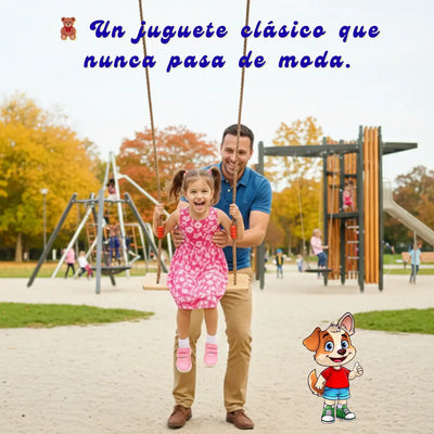 Hamaca Madera Niños Columpio Interior Exterior Ajustable