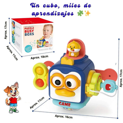 Cubo Sensorial Montessori para Bebé Juego Didáctico de Actividades y Estimulación