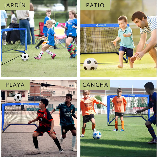 Arco de Fútbol Infantil Plegable 115x85 cm | Portátil para Entrenamiento y Juego