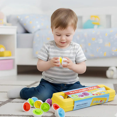 Huevera Didáctica Montessori | Juego de Encastre Formas y Colores para Bebé