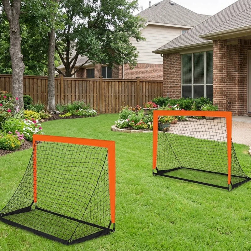 Set de 2 Arcos de Fútbol Infantil Plegable 115x85 cm | Portátil para Entrenamiento