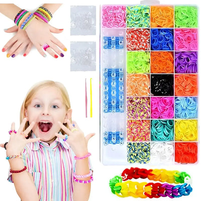 Kit para Hacer Pulseras con 4200 Gomitas | Set Creativo Infantil DIY Colores y Accesorios