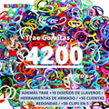 Kit para Hacer Pulseras con 4200 Gomitas | Set Creativo Infantil DIY Colores y Accesorios - imagen 3