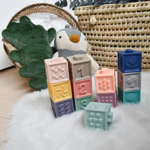 Cubos Sensoriales de Silicona x 9
