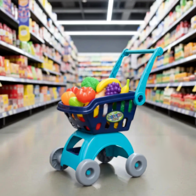 Carrito de Compras Infantil con Accesorios | Juguete de Imitación Educativo para Niños