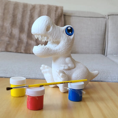 Figuras para pintar: Fish, Shark and Dino - Coloreable + Temperas + Pincel