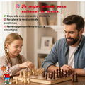 Ajedrez de Madera Portátil con Tablero Plegable | Juego Clásico Educativo Completo - imagen 3