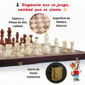 Ajedrez de Madera Portátil con Tablero Plegable | Juego Clásico Educativo Completo - imagen 8