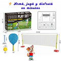 Set Red Tenis Portátil Paletas Pelotas Juego Exterior para Niños - imagen 3