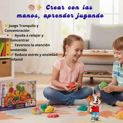 Arena Mágica Cinética Juego Infantil Con Molde De Comida