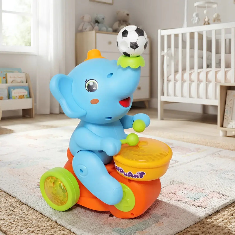 Elefante Interactivo con Tambor y Pelota Flotante | Camina y Juguete Musical y Luces para Niños
