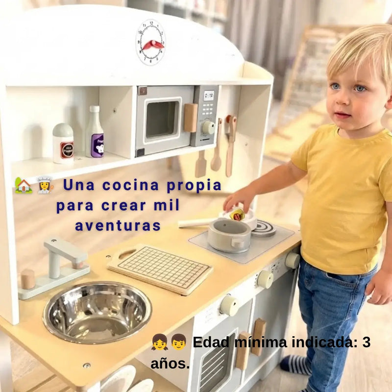 Cocinita Infantil de Madera con Horno y Accesorios | Juego Didáctico para niños