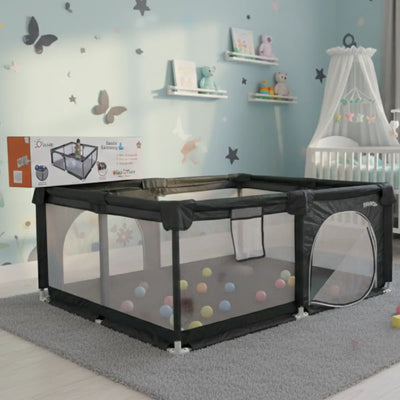 Corral de Juego para Bebé Rectangular | Área Segura Infantil con Malla Protectora
