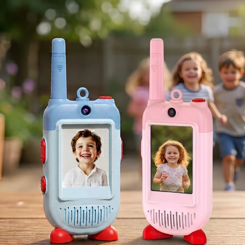 Walkie Talkie con Cámara, Pantalla y Chat - Señal a 500 Metros