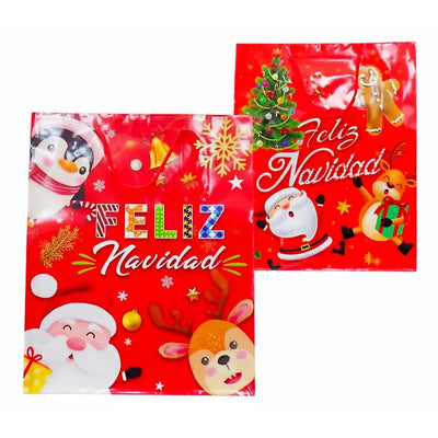 Bolsa De Papel 32x26cm Para Regalos Navideños
