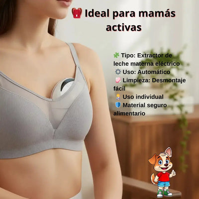 Extractor de Leche Materna Eléctrico Manos Libres | Sacaleches con Masaje y Ajuste Cómodo