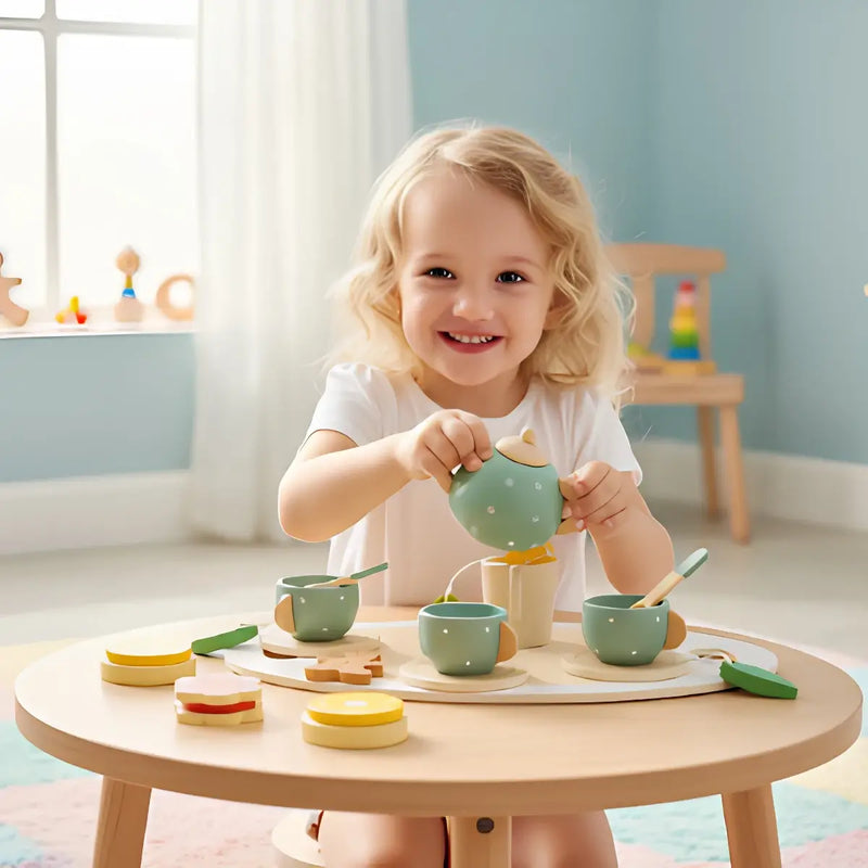 Juego De Té De Madera Infantl 15pcs Juguete Didáctico