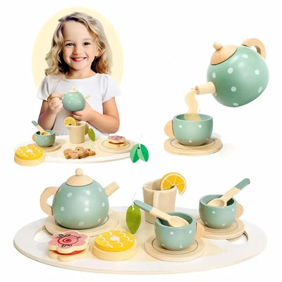 Juego De Té De Madera Infantl 15pcs Juguete Didáctico