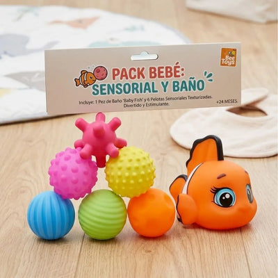 Pack de 6 Pelotas Sensoriales + Pez de Baño Nemo