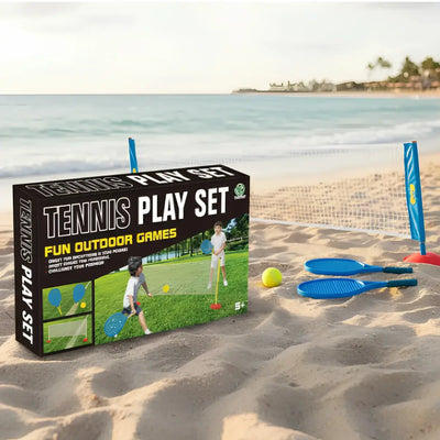 Set Red Tenis Portátil Paletas Pelotas Juego Exterior para Niños