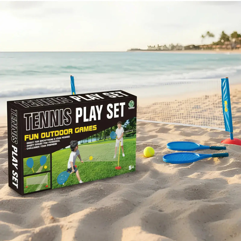 Set Red Tenis Portátil Paletas Pelotas Juego Exterior para Niños