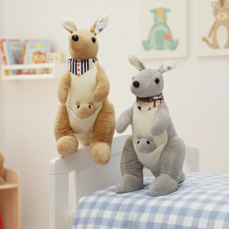 Peluche Canguro con Cría | Juguete Suave y Tierno para Niños