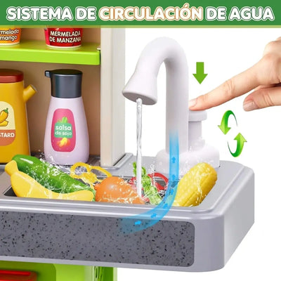 Cocinita de Juguete con Luces y Sonidos | Set de Cocina Infantil Educativo con Accesorios y Funciones Realistas