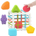 Cubo Sensorial Montessori con Bandas Elásticas | Juguete de Encastre para Bebés con Formas - imagen 2