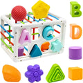 Cubo Sensorial Montessori con Bandas Elásticas | Juguete de Encastre para Bebés con Formas - imagen 1