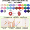 Kit de Cuentas de Arcilla Polimérica 24 Colores | Set para Pulseras y Collares DIY Infantil - imagen 7
