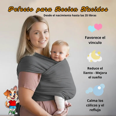Fular Portabebé Ergonómico de Algodón Elástico | Cargador Suave y Seguro para Bebés