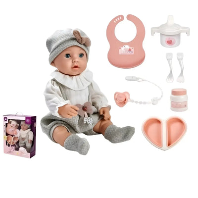 Muñeca Bebé Reborn 41cm con Accesorios | Bebote Realista para Juego de Cuidado Infantil