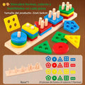 Puzzle Montessori de Encastre y Formas | Juguete Educativo de Clasificación para Bebés y Niños - imagen 6