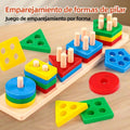Puzzle Montessori de Encastre y Formas | Juguete Educativo de Clasificación para Bebés y Niños - imagen 9