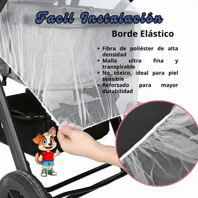 Mosquitero universal para bebé con malla transpirable y ajuste elástico