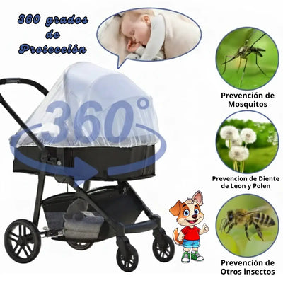 Mosquitero universal para bebé con malla transpirable y ajuste elástico