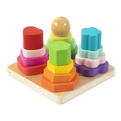 Encastre de Madera Didáctico Arcoiris x4 Figuras